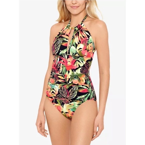 Lauren Ralph Lauren Other - Lauren Ralph Lauren Tropical Floral Halter One Piece Swimsuit Womens Size 12